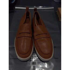 Vionic Women's Uptown Loafer Shoe Slip-on Preppy Casual Camel Leather Size: 9